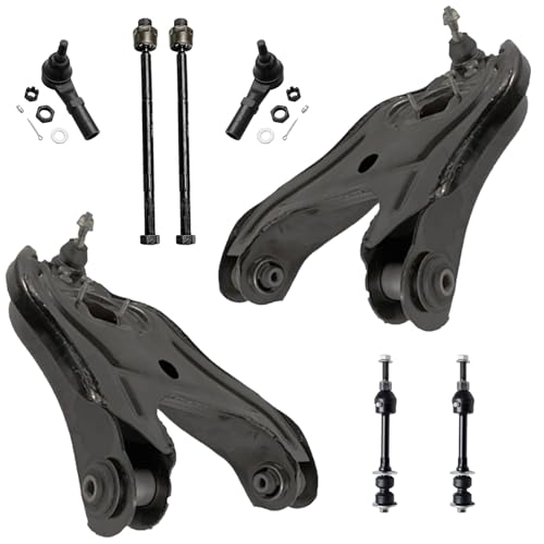 Image of Detroit Axle - RWD 8pc Front End Control Arms Kit for 2002-2005 Dodge Ram 1500, 2 Lower Control Arms with Ball Joints Assembly 2 Sway Bar Links 4 Inner Outer Tie Rods 2003 2004 Replacement