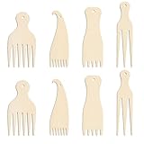 AHANDMAKER 8 Stück Holz Webstuhlkamm 4 Stile Strick Webstuhl Fransenkamm Geflochtene Werkzeuge Zum Stricken Handarbeit Wandteppich Teppich Tischset Pullover Schal