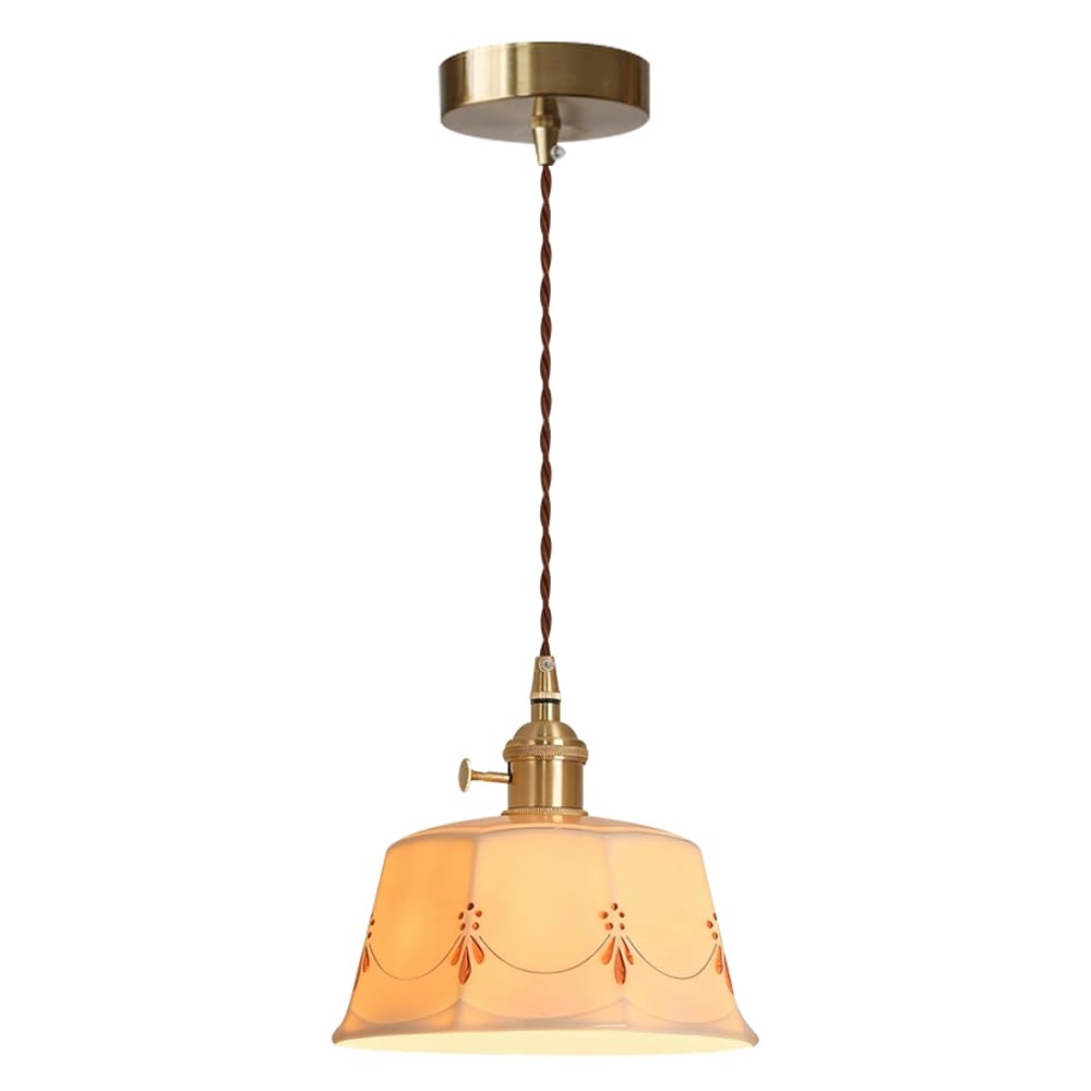 KBUUKYYXouy Nordic Industrial Style Hanging Lamp, Single Head Adjustable Height Ceiling Chandelier, E26 Light Source Glass Pendant, Bedroom Living Room Corridor Decoration Fixtures