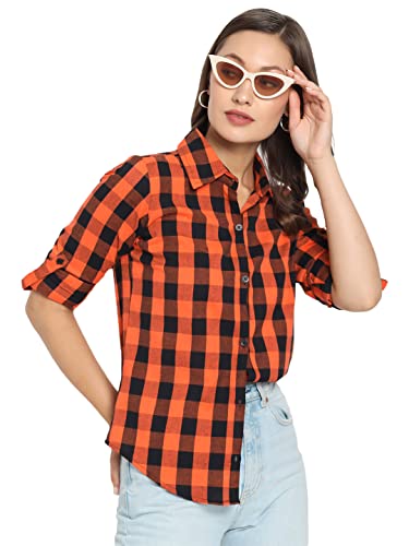 Image of Vastraa Fusion Women's Cotton Checkered Shirt