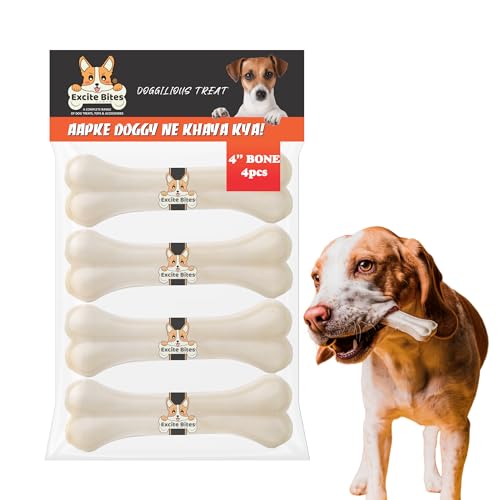 Image of Excite Bites Dog Rawhide Bones (Dog Chews) (Size 4 inch) (4Pcs),All Life Stages
