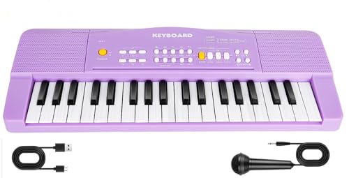 Toy Piano for Kids Pianos Keyboard Toy for 3 4 5 6 7 8 Year Old Girls Boys Beginners Electric Keyboards with Microphone Toys for 3+ Year Old Gifts (Purple)