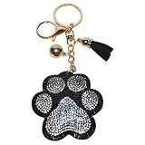 Popfizzy Rhinestone Paw Print Keychain for Women, Pawprint Backpack Charm, Dog Lover Gift. Bling Purse Charm, Dog Mom Gift