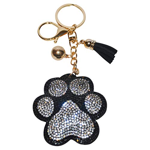 Popfizzy Rhinestone Paw Print Keychain for Women, Pawprint Backpack Charm, Dog Lover Gift. Bling Purse Charm, Dog Mom Gift