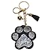 Popfizzy Rhinestone Paw Print Keychain for Women, Pawprint Backpack Charm, Dog Lover Gift. Bling Purse Charm, Dog Mom Gift
