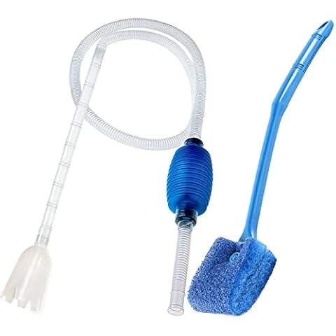 Fish Tank Cleaner with Brush- Gravel Cleaner Fish Tank- Aquarium Gravel Cleaner- Hand Syphon Pump for Water Changing and Filter Sand Cleaning Cover