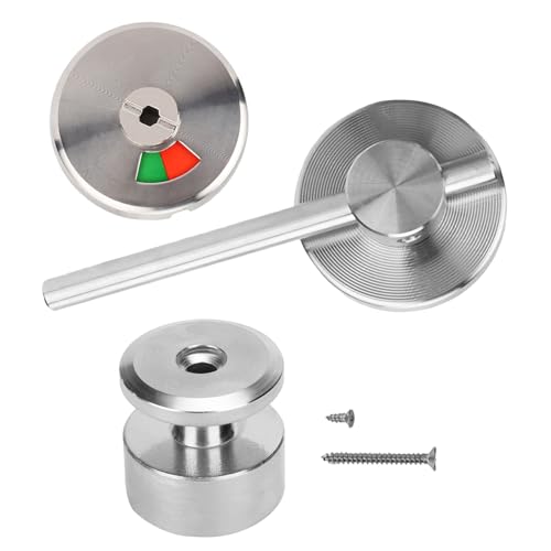 Vacant Engaged Indicator Bolt, Vacant Occupied Toilet Door Lock, Chrome Deadbolt Privacy Partition Latch for WC Public Restroom Bathroom