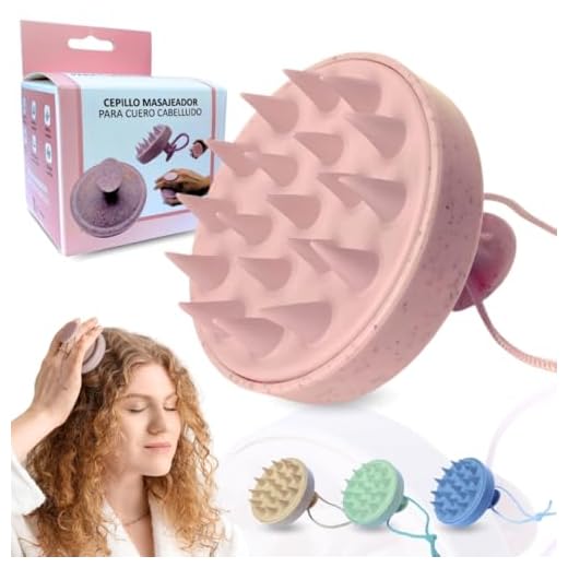 ETISEN, Cepillo Masajeador para Cuero Cabelludo, masajeador de cuero cabelludo, Pelo Mojado y Seco, Crecimiento Capilar,masajeador capilar, exfoliante del cuero cabelludo, masajeador de cabeza (Rosa)