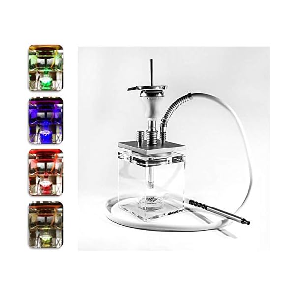 MTi products® | Shisha | Shisha Set | Wasserpfeife | Hookah 40cm | aus Acryl | Mit Ice Mundstück | (Schwarz) – Bild 4