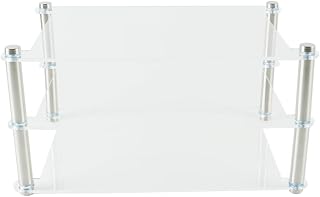 Ubric 2-lagiges, transparentes Mini-Audio-Rack aus Acryl und Aluminium für HiFi-Verstärker und DACs (Desktop-Ausführung)