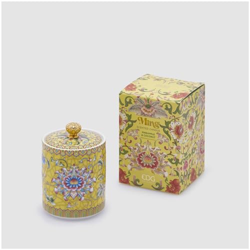 EDG - Enzo De Gasperi Bougie décorative en céramique avec parfum "MING" D7xH10 cm 3 variantes (1pc) Pineapple & Coconut EDG - Enzo De Gasperi Bougie décorative en céramique avec parfum "MING" D7xH10 cm 3 variantes (1pc) Pineapple & Coconut