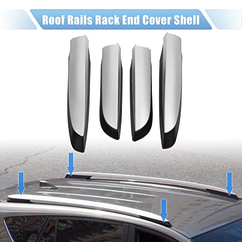X AUTOHAUX 4Pcs Roof Rack Rail Cover End for Toyota RAV4 2013-2018 Roof Rack Rails End Cap Protection Exterior Cover Shell Silver Tone by X AUTOHAUX - Image 2