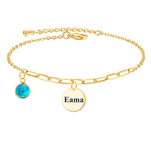 Personalized Ankle Bracelets for Women Custom Name Anklet Bracelets with Adjustable Paperclip/ Figaro chain Summer Anklets Personalized with Name/Initial/Letters