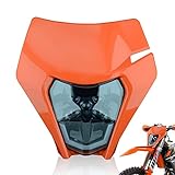 Fewfuss Dirt Bike Headlight LED, Universal Motorcycle LED Headlight, Enduro Supermoto Head Lamp Light Kit Orange