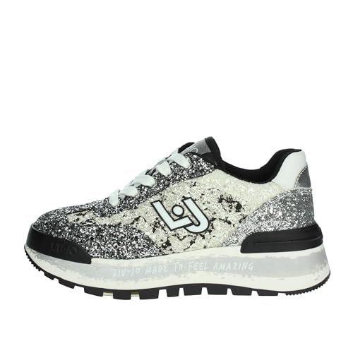 Sneakers Liu Jo Amazing 26 en écopelle pailletée noire et argent pour femme
