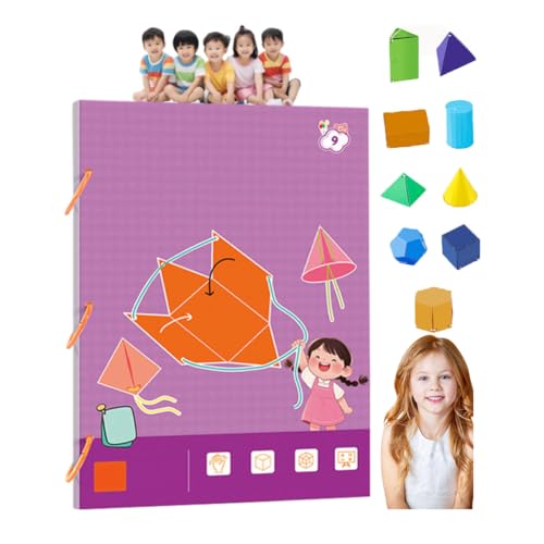 Libro di Geometria 3D con Cordino, Libro di Geometria 3D con Cordino Intrecciato per Insegnare le Formule di Volume e Area Superficiale (9-Model)