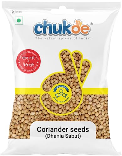 Image of Chukde Dhania Sabut - 600 Gram (100 Gm x 6) |Whole Coriander Seeds for Cooking, also known as Dhania, Malli, Dhaniyalu, Kottambari Beeja