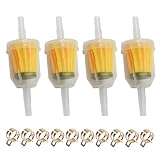 4 Stück Kraftstofffilter,Benzinfilter 6mm/8mm,Dieselfilter,Kraftstofffilter Diesel mit 10 Schlauchklemmen,Universal Diesel Filter Transparenter Bauweise für Moped Motorrad Roller Rasenmäher Mofa Auto