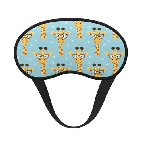 Comfortable Giraffe Blue Sleep Mask (Pack of 1)