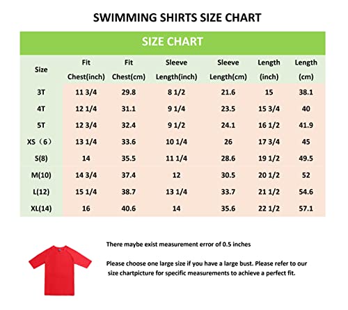 Qilefoty Boy's Short Sleeve Rash Guard Upf 50+ Sun Protection Swimwear Sport Swim Surfing Shirt Elastic Fit Tops,Red,4T #TOP5