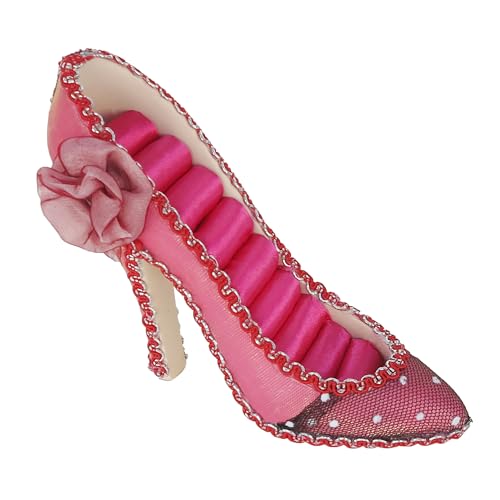 Ring Holder High Heel Shoe Design Fashion Jewelry Organizer Display Birtyday Gift (Fuchsia)