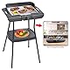 Clatronic® Elektro Grill | Barbecue-Tischgrill | Indoor-Outdoor BBQ | elektrischer Standgrill | Balkon/Camping/Gartengrill | Grillrost | Windschutz | Grillfläche 35,5x24,5 cm | 2000 Watt | BQS 3508