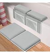Bath Kneeler with Elbow Rest Pad Set,1.5" Thick Baby Bath Kneeling Pad Arm Rest Cushion with 4 To...