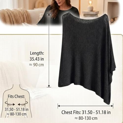 Poncho de verano para mujer en suave forro polar ligero 6