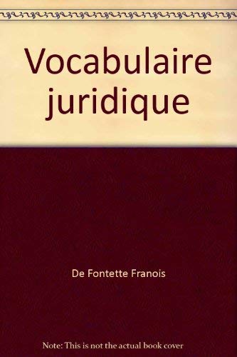 livre Vocabulaire juridique