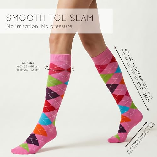 Image of Mysocks Unisex Knee High Long Socks Argyle