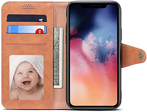 Étui en cuir synthétique marron KANUZ pour protéger l'écran de votre iPhone 13 Pro