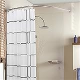 Satisfounder Curved Shower Rod Rustproof Aluminum Alloy Wall Mount Corner Bathroom Shower Curtain...