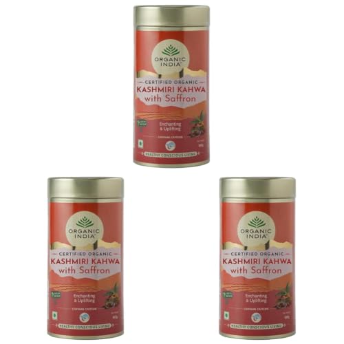 Image of Organic India Kashmiri Kahwa with Saffron 100 gm Tin (Pack of 3)