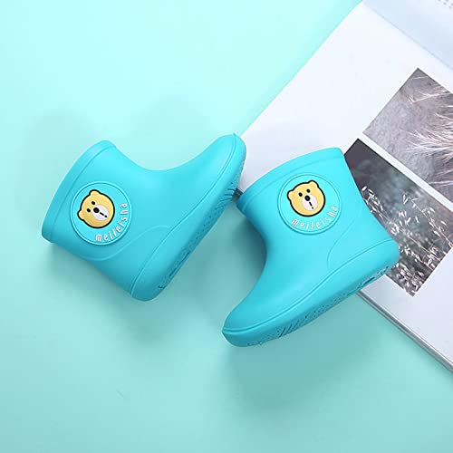 IWIHMIV Toddler Rain Boot Waterproof Kids Shoes Baby Rain Boys Toddler Girls Rubber Baby Shoes（Blue,12 Months2