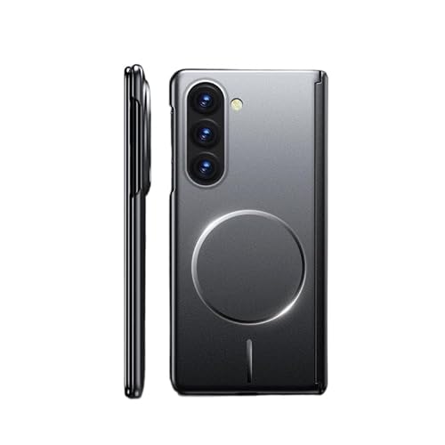 �X�}�z�P�[�X �Ή��@�� for Samsung Galaxy Fold6 �X�}�z�P�[�X�y�ԍڗp�}�O�l�b�g�z���E�����Y�ی�E�ϏՌ��z Black