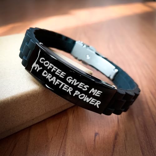 Gifts from Men for Drafter, Coffee Gives Me My Drafter Power Glide lock Clasp Bracelet Christmas Unique Gifts, Inspirational image 5