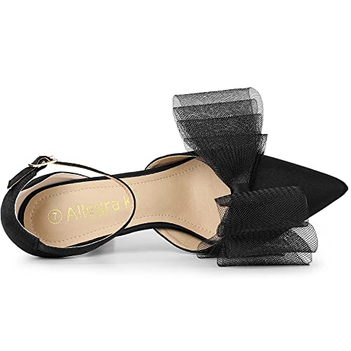 Allegra K Women's Bow Tie Ankle Strap Stiletto High Black Heels Pumps 7 M Us #TOP3