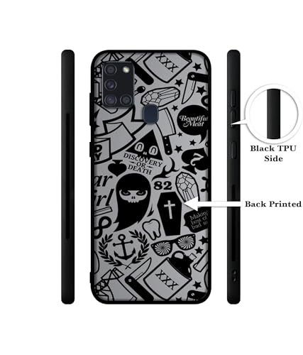 Image of Discover Or Death Design Premium 2D Printed Metal Back Case Cover for Samsung Galaxy A21S 4G