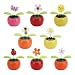 Set of 8 Cute Solar Power Flip Flap Flower Insect for Car Decoration Swing Dancing Flower Eco-Friendly Bobblehead Solar Dancing Flowers in Colorful Pots