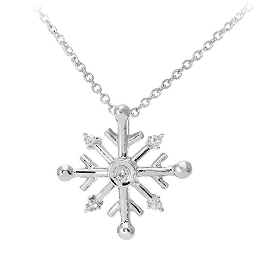 Collar de oro blanco con diamante Naava de 0.02 ct y 40 cm para mujer