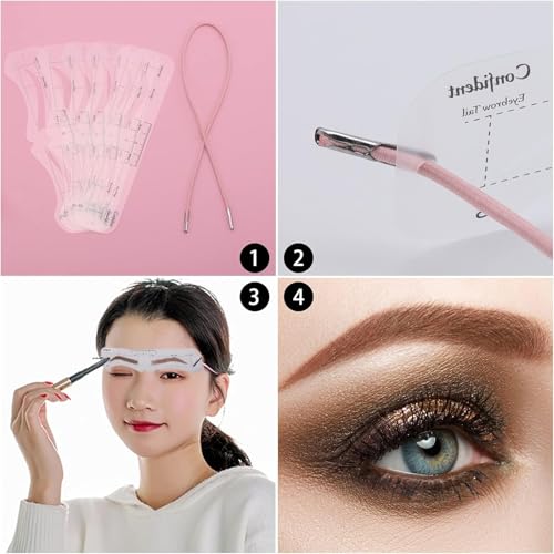 12 PCS Eyebrow Stencil Shaper Kit – Reusable Eyebrow Stencils Template with Strap & Razor – Ideal for DIY Makeup, Grooming & Shaping – Perfect for Beginners, Quick 3-Minute Brow Styling - Image 2
