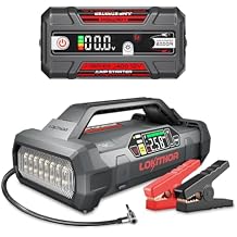 LOKITHOR J400 2000 Amp 12 Volt Portable Car Jump Starter and JA300 1500 Amp 12 Volt Battery Jump Starter with 150PSI Air Compressor