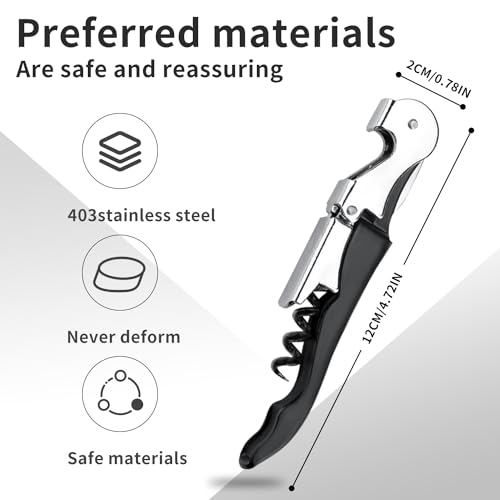 5PCS Wine Opener Set - Waiter's Friend, Waiter's Corkscrew, Foil Cutter, Bottle Opener - Image 4