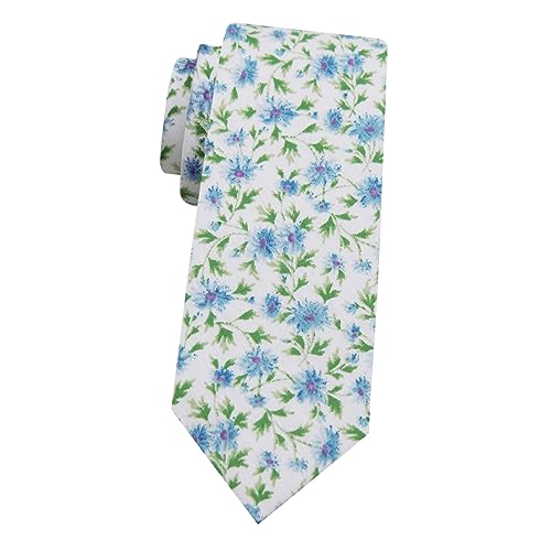 Image of Mantieqingway Men's Skinny Tie, Cotton Floral Ties for Men Wedding Necktie for Groom, Groomsmen, Missions, Dances