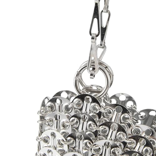 Image of Novelty Metal Sequins Purse Hollow Out Metallic Evening Bag Glittering Ladies Crossbody Bag Beaded Bag for Party