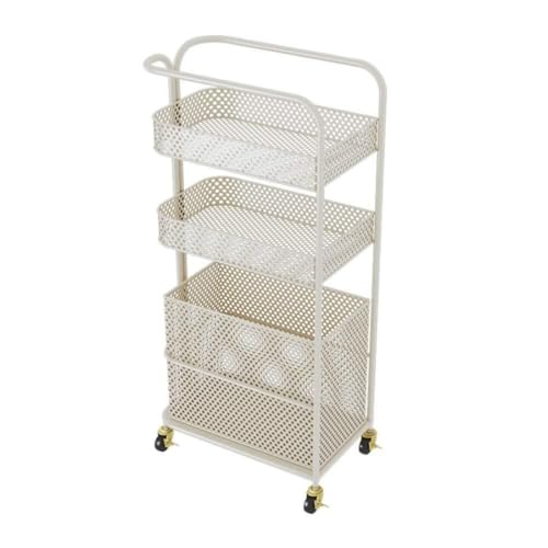 Carrello portaoggetti a 3 ripiani, in rete metallica, per cucina, bagno e lavanderia, soluzione salvaspazio versatile per casa e ufficio