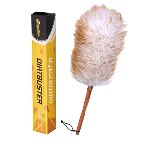 ShinyChiefs Dirt Buster - Staubwedel zur Reinigung von Displays & Armaturen - Langer Staubwedel aus Lammwolle zum Entfernen von Staub und leichten Verschmutzungen, ideal zur Vorreinigung, 32cm