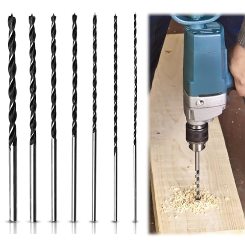 7 Piezas Brocas Para Madera Broca Madera Helicoidal Ø 4, 5, 6, 7, 8, 10, 12 Mm X 300mm Lange, Verlängerter Universal-Holzbohrer, Für Weichholz, Hartholz Und Andere Holzarten.