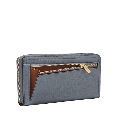 Image of Fossil Women's Logan Leather RFID-Blocking Zip Around Clutch Wallet with Wristlet Strap for Women