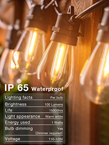 Addlon 50FT LED OUTDOOR STRING LIGHTS With Edison Shatterproof Bulbs, Weatherproof Strand, Commercial Grade Patio Lights thumb #2